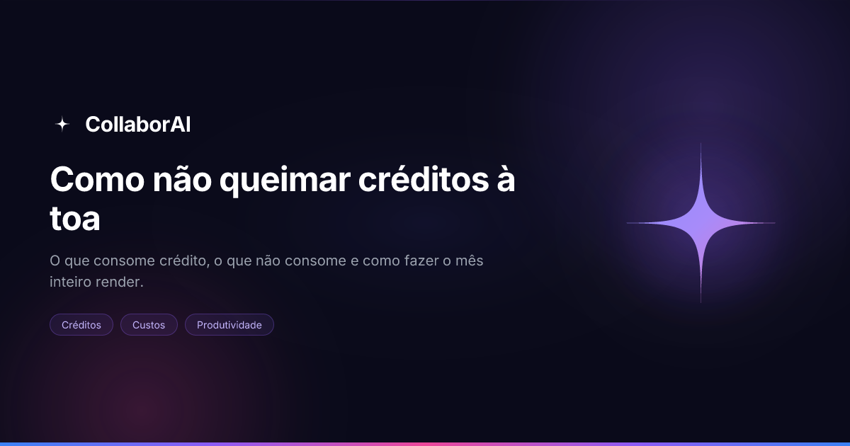 Painel de consumo de créditos no CollaborAI