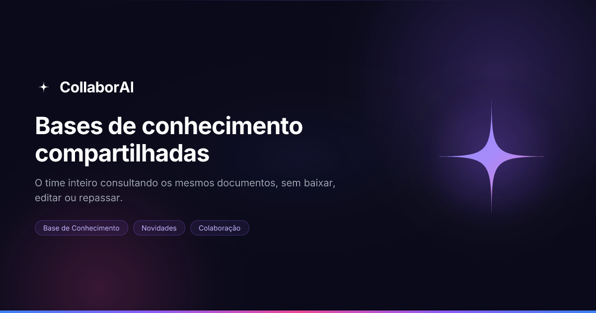 Uma base de conhecimento central conectada a vários usuários do time
