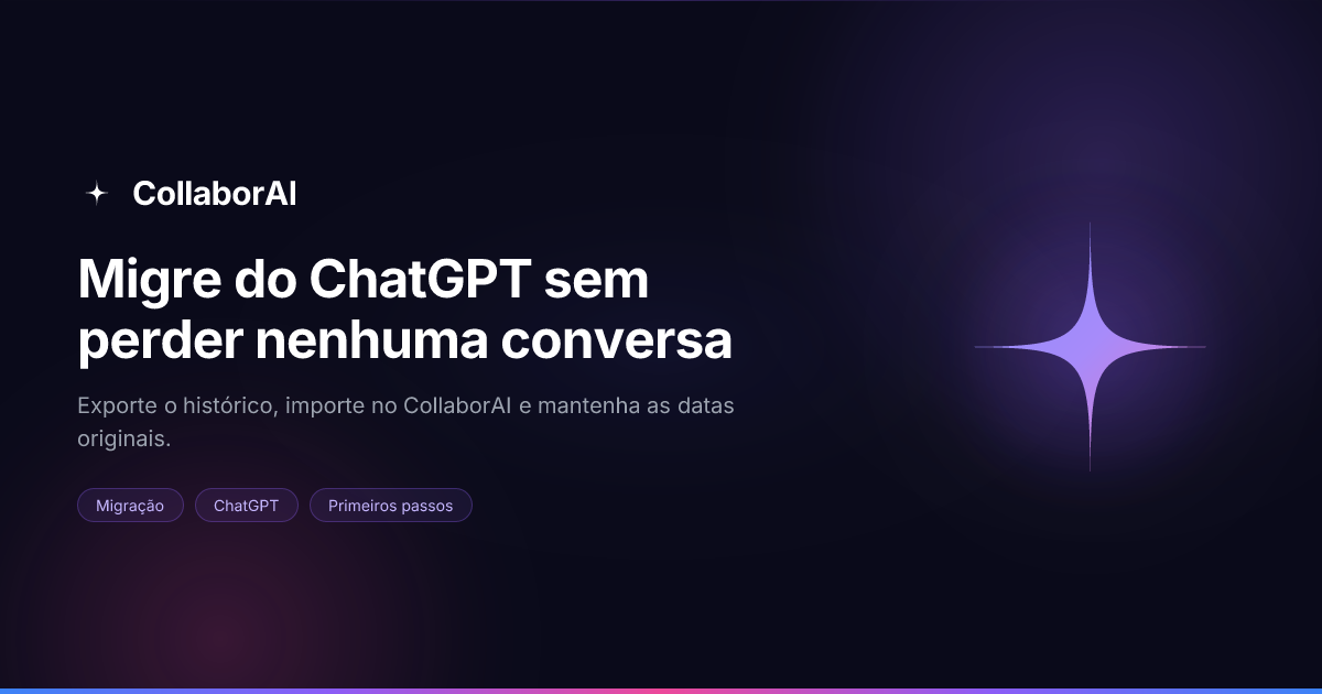 Ilustração da migração do histórico de conversas do ChatGPT para o CollaborAI