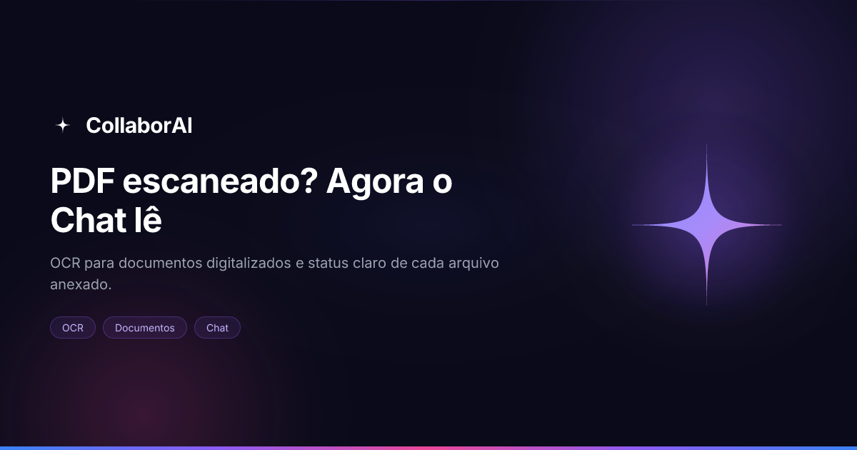 Capa do artigo sobre leitura de PDF escaneado com OCR no Chat do CollaborAI
