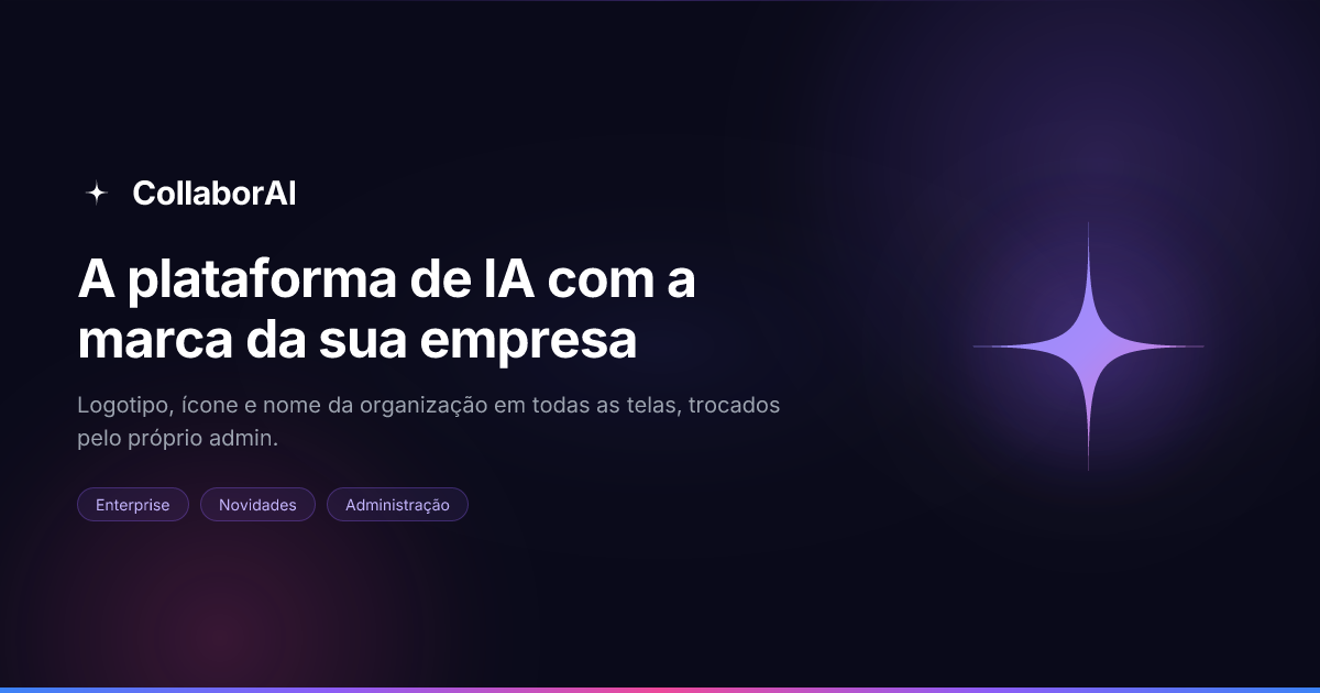 Tela de login de uma organização com logotipo e nome próprios no lugar da marca CollaborAI